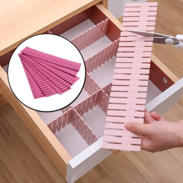 Plastic Adjustable Grid Drawer Dividers Organizers Closet Straps For Home And Kitchen Drawer Use - Image 6