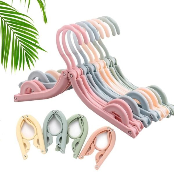 Travel Hangers, Portable Folding Clothes Hangers for Scarves Suits Trousers Pants Shirts Socks Underwear Travel Home Foldable Clothes Drying Rack - Image 5