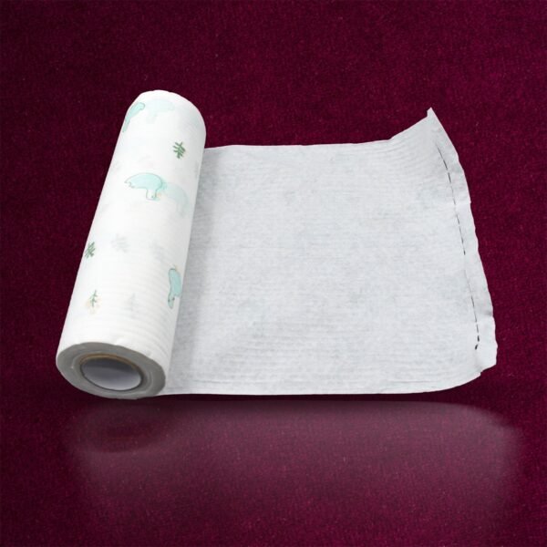 Non Woven Reusable and Washable Kitchen Printed Tissue Roll Non-stick Oil Absorbing Paper Roll Kitchen Special Paper Towel Wipe Paper Dish Cloth Cleaning Cloth 45 sheets - Image 5