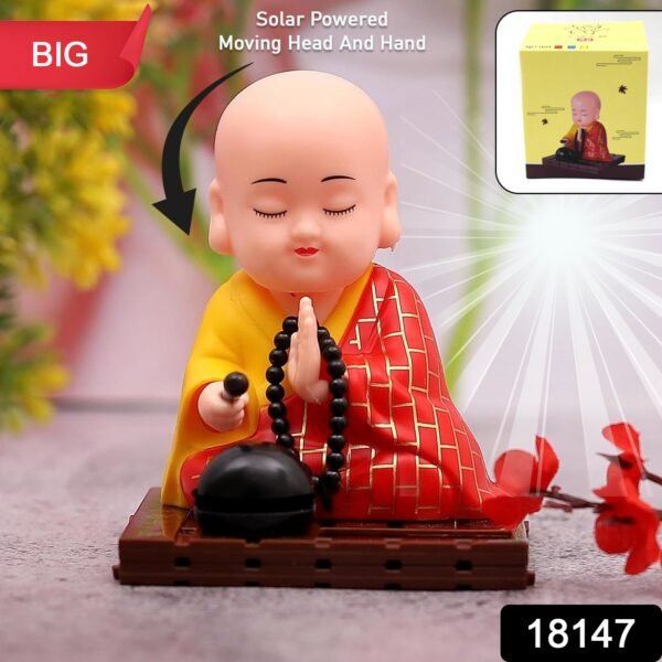 Solar Powered Sitting Buddha Statue,  Moving Head and Hand (1 Pc / Big) - Image 2