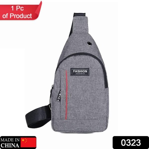 Waterproof Anti Theft Crossbody fanny pack waist bag Shoulder Bags Chest Men Casual fashion USB Charging earphone hook Sling Travel Messengers Bag (grey / blue color) - Image 2