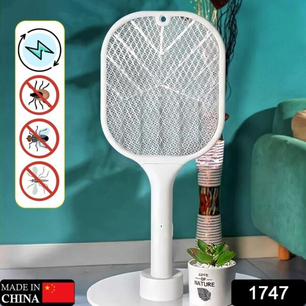 Mosquito Killer Racket | Rechargeable Automatic Electric Fly Swatter | Mosquito Zapper Racket with UV Light Lamp | Mosquito Swatter with USB Charging Base | Electric Insect Killer Racket Machine Bat - Image 2