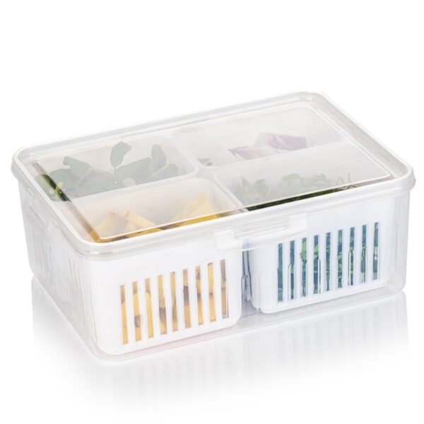 Fridge Storage Boxes Freezer Storage Containers, Container for Kitchen Storage Set, Storage in Kitchen, Vegetable Storage, Draining Crisper Refrigerator Food Box (1 Pc) - Image 15