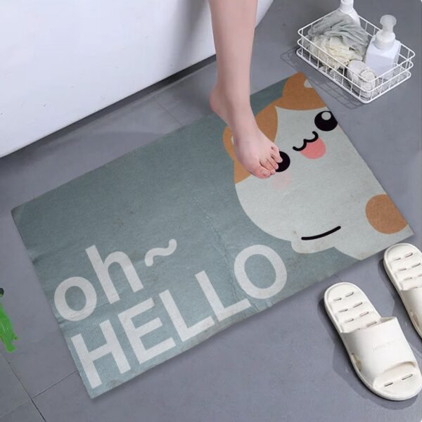 Square Bathroom mat Water Absorbent mats Diatomite Door Mat Anti-Slip Bath Mat Quick Drying Absorbent mat for Home, Kitchen (59x40) (Mix Design) - Image 5