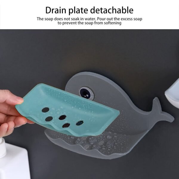 Fish Shape Double Layer Adhesive Waterproof Wall Mounted Soap Bar Holder Stand Rack for Bathroom Shower Wall Kitchen - Image 3