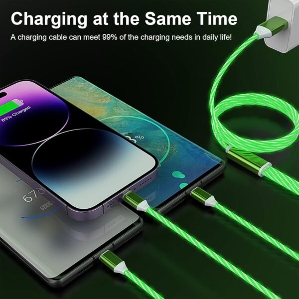 3 in 1 Charging Cable Light Up Fast Charger Multi Charging Cable (1 Pc) - Image 4