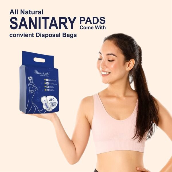 Blue Lady Extra Long Pads With Wides Wings Sanitary Pads – 280 mm, 40-Pack - Image 4