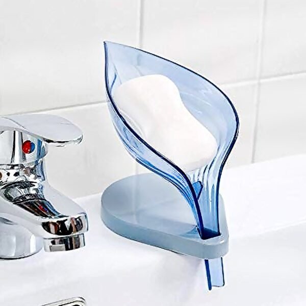 Plastic Leaf Shape Soap Box Self Draining Bathroom Soap Holder(Mix Color / 1 Pc) - Image 5