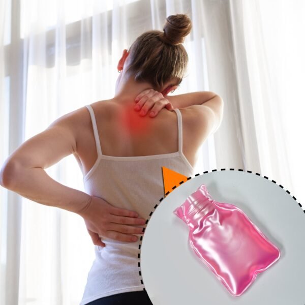 Simple Pink small Hot Water Bag with Cover for Pain Relief, Neck, Shoulder Pain and Hand, Feet Warmer, Menstrual Cramps. - Image 3