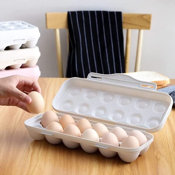 18 Grid Egg Holder Storage, Shock-Proof Egg Container with Buckle, Egg Carrier, Egg Tray, Egg Shelter, Effective Full Seal, Egg House use for Fridge, Camping, Kitchen - Image 3