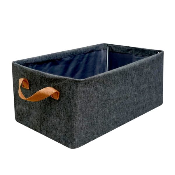 FOLDABLE STORAGE BOX WITH LID AND HANDLES, COTTON AND LINEN STORAGE BINS AND BASKETS ORGANIZER FOR NURSERY, CLOSET, BEDROOM, HOME (45 Cm) - Image 4