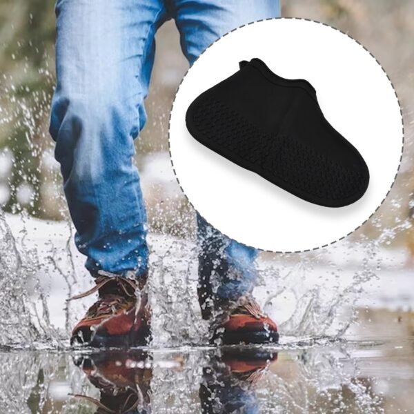 Non-Slip Silicone Rain Reusable Anti skid Waterproof Fordable Boot Shoe Cover (Small Size/ 1 Pair) - Image 5