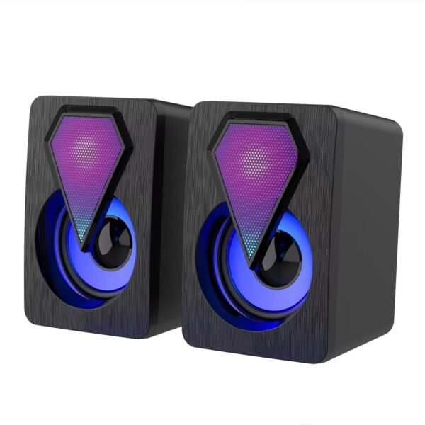 RGB Desktop Speakers, Plug, and Play USB Powered Speaker (2 Pc Set) - Image 3