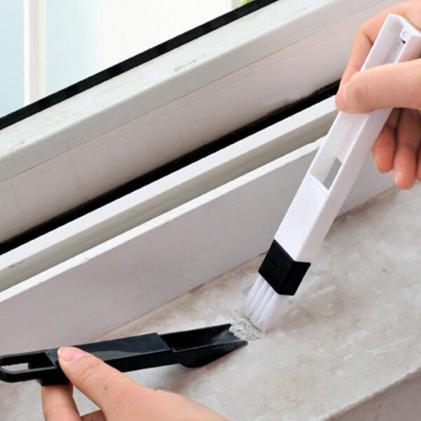 2 in 1 Multi-Function Plastic Window Slot Keyboard Wardrobe Dust Removal Cleaning Brush - Image 4