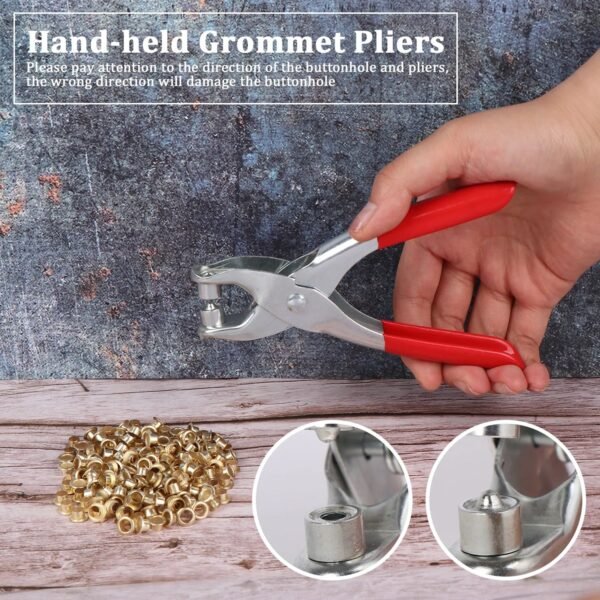 Grommet Setting Tool with 25 PCS Gold Eyelets Grommets Steel Hole Punch Setter Kit for Leather, Canvas, All Fabrics Men and Women Clothes, Shoes, Belts, Bags, Crafts - Image 6