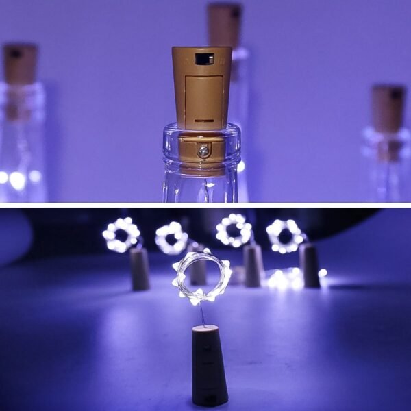 Wine Bottle Cork String Light | Multi LED / 2M Cable Length Copper Wire Battery Operated (White / 1 Pc) - Image 4