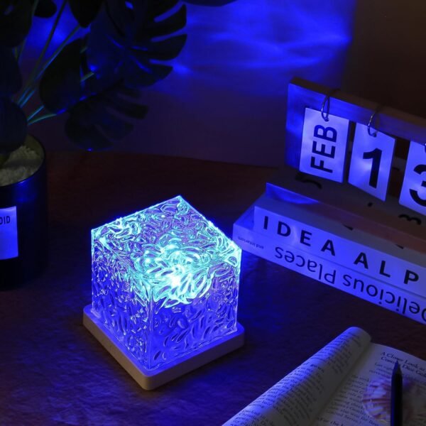 Dynamic Rotating Water Ripple Night Lamp With Remote - Image 4