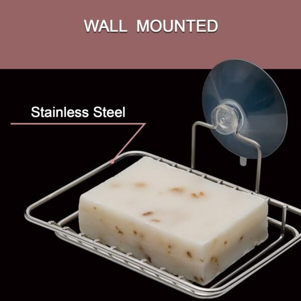 Steel Soap Dish 13cm Wall Mounted Soap Holder For bathroom Use - Image 3