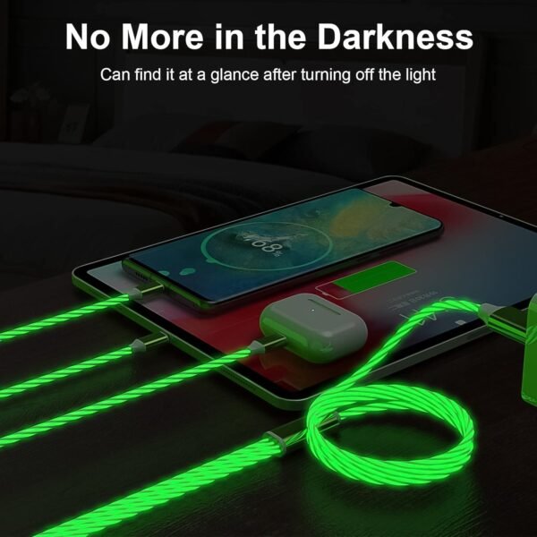 3 in 1 Charging Cable Light Up Fast Charger Multi Charging Cable (1 Pc) - Image 6