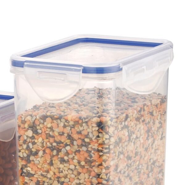 Rectangle Food Storage Containers: Airtight, Leak-Proof Lids (3-Pack, Clear ABS) - Image 4