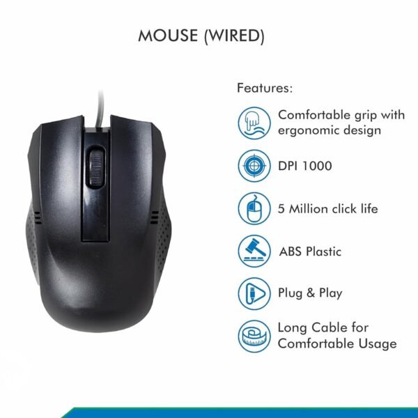 Computer / Laptop Wired Optical Mouse (1 Pc) - Image 6