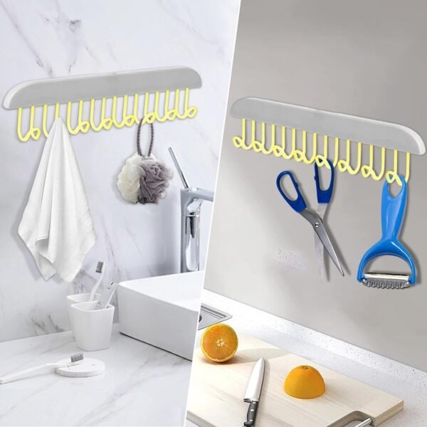 Plastic Organizer Hanger 360 Degree Rotatable Clothes Multifunctional with 8 Hooks Heavy Duty Clothing Tank Top Belt Towel Drying Rack Holder (1 pc) - Image 5