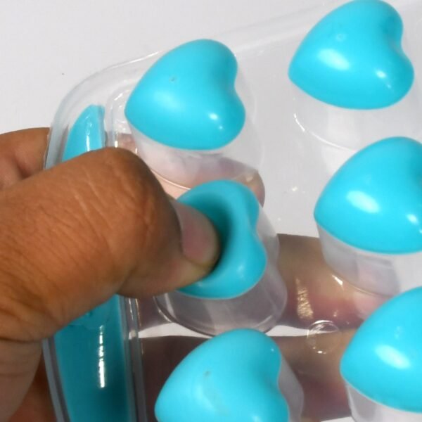 Easy Push Premium POP-UP ice Tray, With Flexible Silicon Bottom and Lid, Heart Shape 18 Cube Trays - Image 6