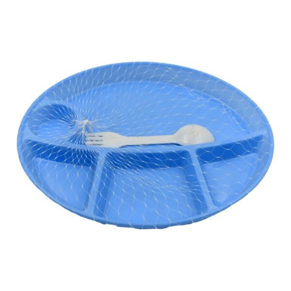 Plastic Food Plates / Biodegradable 5 Compartment Plate With Spoon for Food Snacks / Nuts / Desserts Plates for Kids, Reusable Plates for Outdoor, Camping, BPA-free (1 Pc) - Image 4