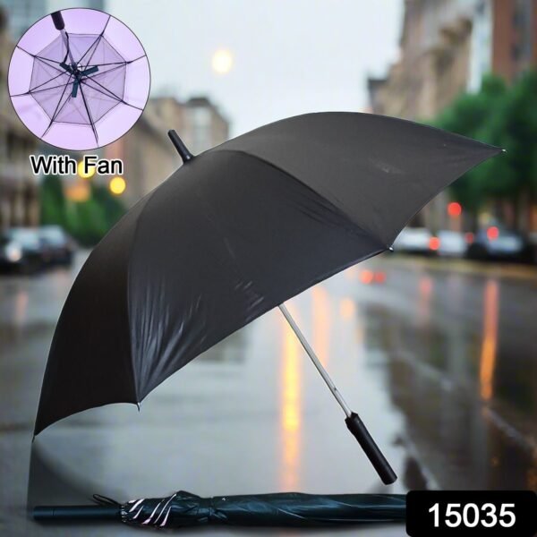 Sun Umbrella With Inside Fan & Power Bank Umbrellas For Summer (1 Pc) - Image 2