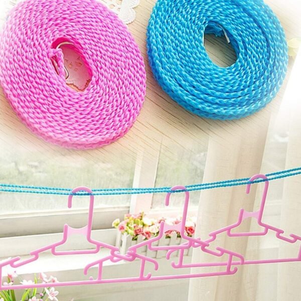 3 Meter Anti-Slip Clothesline Rope - Nylon, Hooks, Indoor/Outdoor - Image 7