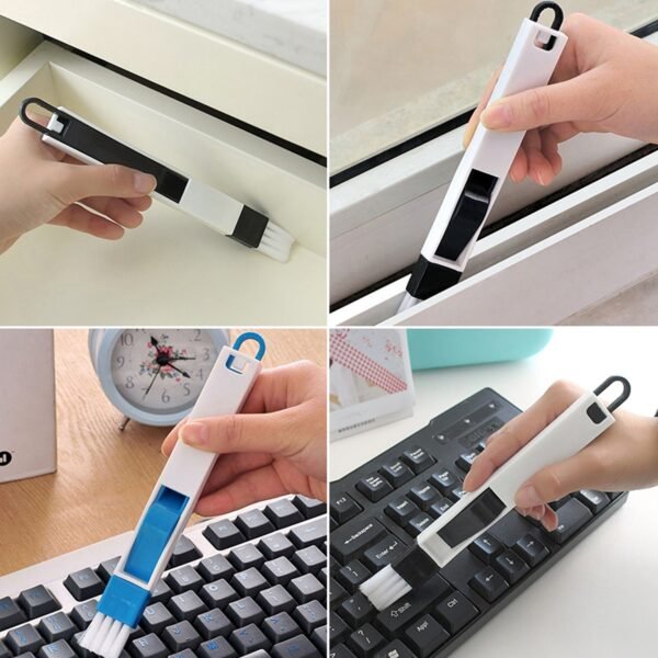 2 in 1 Multi-Function Plastic Window Slot Keyboard Wardrobe Dust Removal Cleaning Brush - Image 5