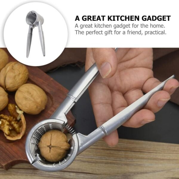 Walnut Cracker, Luxury Die Cast Stainless Alloy Nut Cutter Walnut Clamp Plier Portable Smart Walnut Akhrot Pincers Bottle Opener for Pecans, Almonds, Brazil Nuts - Image 4