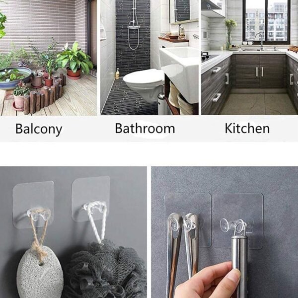 Transparent Self Adhesive Hook (1 Pc) - Image 4