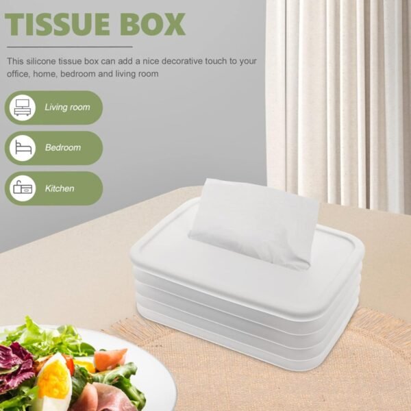 Tissues Holder Silicone Simple Tissue Box Tissues Cylinder Tissues Cube Box Tissue Holder for Bathroom Office Car Bedroom for Bathroom Room Office Car - Image 5