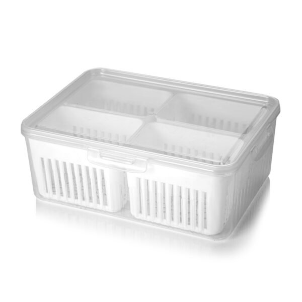 Fridge Storage Boxes Freezer Storage Containers, Container for Kitchen Storage Set, Storage in Kitchen, Vegetable Storage, Draining Crisper Refrigerator Food Box (1 Pc) - Image 12