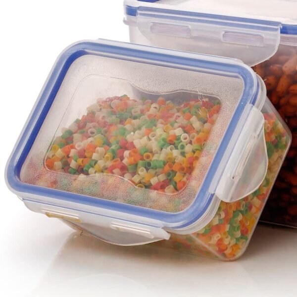 Rectangle Food Storage Containers: Airtight, Leak-Proof Lids (3-Pack, Clear ABS) - Image 5