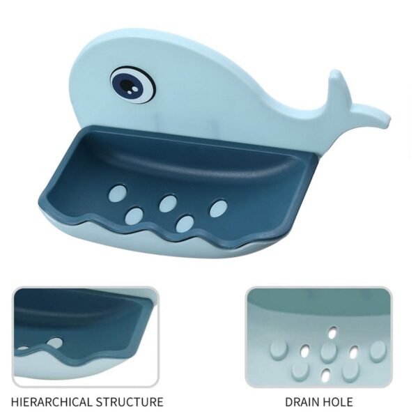 Fish Shape Double Layer Adhesive Waterproof Wall Mounted Soap Bar Holder Stand Rack for Bathroom Shower Wall Kitchen - Image 5