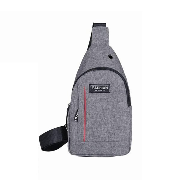 Waterproof Anti Theft Crossbody fanny pack waist bag Shoulder Bags Chest Men Casual fashion USB Charging earphone hook Sling Travel Messengers Bag (grey / blue color) - Image 4