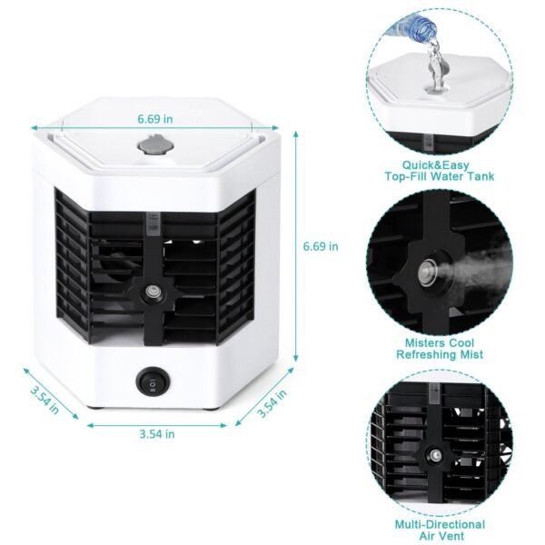 Mini Air Conditioner ARCTIC COOLER Air Cooler Humidifier Mini Portable Air Cooler Fan Arctic Air Personal Space Cooler The Quick & Easy Way to Cool Any Space Air Conditioner - Image 7