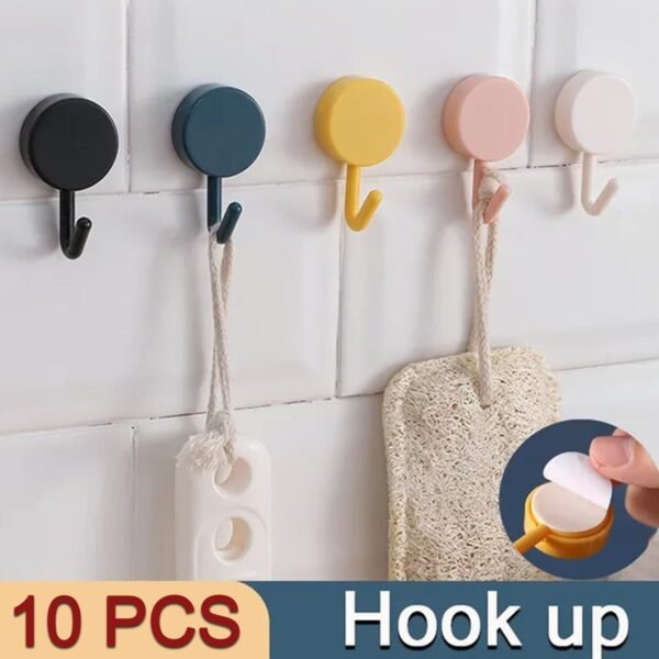 Self Adhesive Sticky Hook, Small Wall Hooks ( 10pc ) - Image 3