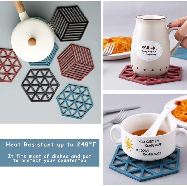 Cup Mat PVC Tea Coaster Non-Slip Placemat High Temperature Insulation Pad Hollow Pot Mat Bowl with Anti-hot - Image 6