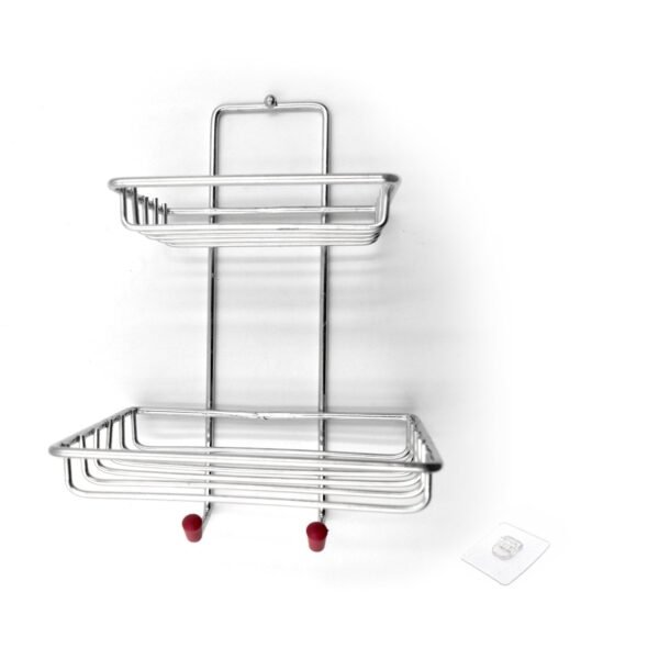 Kitchen Bathroom Soaps Storage Rack with 2 Hook for Home - Image 4