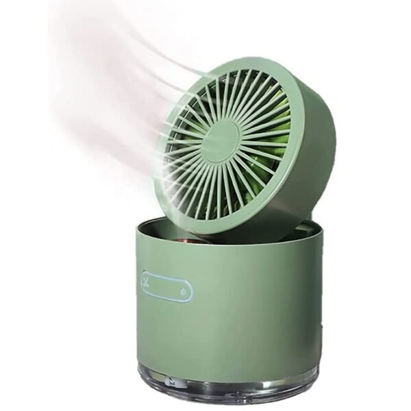 Mini Desktop Cooling Fan, Automatic Shaking Head Rotating Spray humidifier Fan Water Cooling Small Fan Desktop Mini air Conditioning Fan with Small Water Tank (Battery Not Include) - Image 4