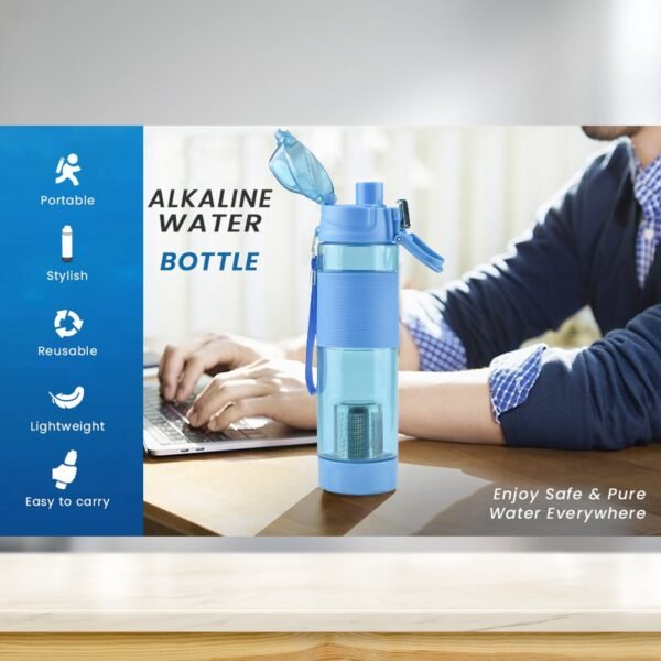 Alkaline Water Bottle, with Food Grade Plastic, Stylish and Portable (Particulates not included) - Image 4