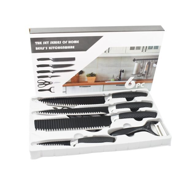 Stainless Steel Knife Set With Chef Peeler And Scissor (6 Pieces) - Image 4