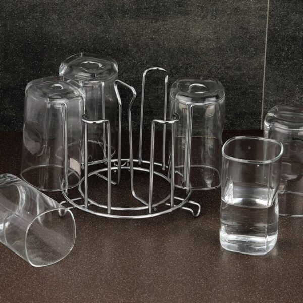 SS Round Glass Stand used for holding sensitive glasses and all present in all kinds of kitchens of official and household places etc. - Image 3