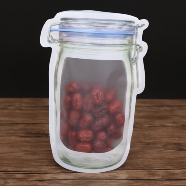 Reusable Airtight Seal Plastic Food Storage Mason Jar Zipper (1000ml) - Image 6