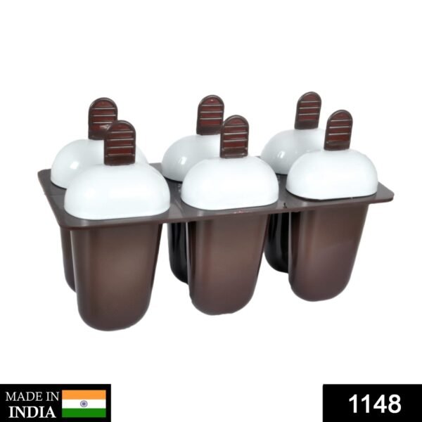 Plastic Ice Candy Maker Kulfi Maker Moulds Set with 6 Cups (Multicolour) - Image 2