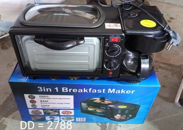 3 in 1 Breakfast Maker Portable Toaster Oven, Grill Pan & Coffee Maker Full Breakfast Ready at One Go - Image 15