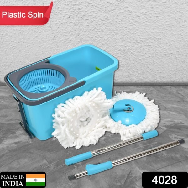 Quick Spin Mop Plastic spin, Bucket Floor Cleaning, Easy Wheels & Big Bucket, Floor Cleaning Mop with Bucket - Image 2